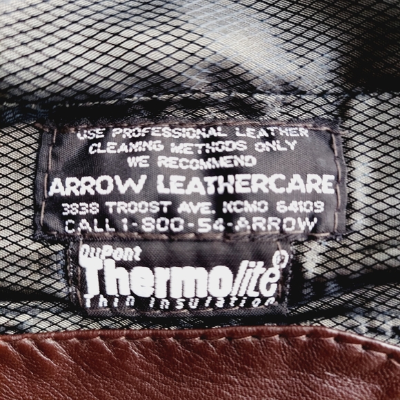 Johnson & Murphy Men's Leather Jacket Brown w/Forest Green Collar/Lining Size 42 - Picture 7 of 10